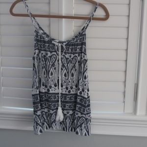 Blue and White Patterned Tank Top